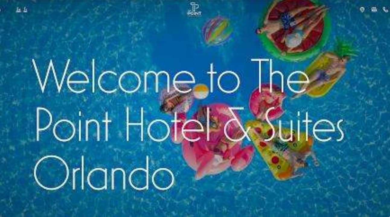 The Point Hotel & Suites Orlando homepage hero over the pool